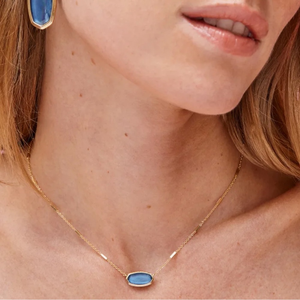 Kendra Scott Gold Blue illusion Necklace